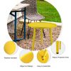 Outdoor Aluminum Side Table Weather Resistant Round Small Coffee Table  - Yellow