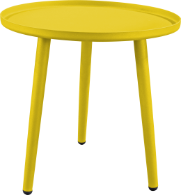 Outdoor Aluminum Side Table Weather Resistant Round Small Coffee Table  - Yellow