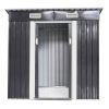 4 x 6 Ft Outdoor Metal Shed, Tool Storage House with Sliding Door and Vents, Backyard Garden Patio, Weatherproof - Deep Gray