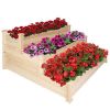 Bosonshop 3 Tier Raised Garden Bed Kit Wooden Planter Box Heavy Duty Solid Fir Wood, 47" x 47" x 21" - 1