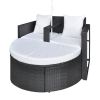 Outdoor Backyard Half-Moon Sectional Furniture Rattan Sofa  2-Piece Set - Black - Rattan