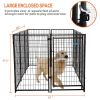 10-Panel Heavy Duty Metal Dog Kennel, Pet Playpen With Door, Outdoor Backyard Fence for Dogs Pets,  Black - black