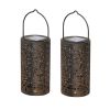 Backyard Patio Hanging Solar Metal Lamp Retro Money Hole Hollow Wind Light - Solar Retro Lanterns - 2 PC