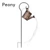 Backyard Patio Hanging Solar Metal Lamp Retro Money Hole Hollow Wind Light - Solar Kettle Light - Peony