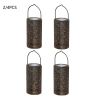 Backyard Patio Hanging Solar Metal Lamp Retro Money Hole Hollow Wind Light - Solar Retro Lanterns - 4 PC