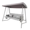 Outdoor Patio 3seater Metal Swing Chair Swing bed with Cushion and Adjustable Canopy Champagne Color  - Champagne