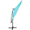 TOPMAX 10FT Patio Offset Lighted Hanging Cantilever Umbrella for Backyard,Poolside, Garden and Lawn, Blue - Blue