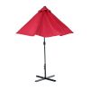 Outdoor Patio Umbrella Table Market Umbrella with Push Button Tilt and 360 Degree Rotation crank for Garden, Deck, Backyard, Pool XH - Wine red