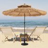 9 Feet Thatched Tiki Umbrella with 8 Ribs - Natural