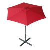 Outdoor Patio Umbrella Table Market Umbrella with Push Button Tilt and 360 Degree Rotation crank for Garden, Deck, Backyard, Pool XH - Wine red