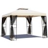 Grand Patio 10x10 Gazebo for Patios Outdoor Gazebo with Mosquito Netting and Curtains Outdoor Privacy Screen for Deck Backyard - 10*10FT