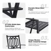 MEOOEM Patio Dining Set  Bistro Set Outdoor Furniture Square Bistro Metal Table Side Table and Metal Stackable Chairs, Black - Modern