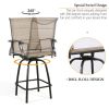 Outdoor Swivel Bar Stools Patio Sling Bar Chairs Padded with Quick Dry Foam, Set of 2 - Set of 2