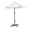 Outdoor Patio Umbrella Table Market Umbrella with Push Button Tilt and 360 Degree Rotation crank for Garden, Deck, Backyard, Pool XH - Beige