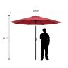 Free shipping 9FT Central Umbrella Waterproof Folding Sunshade for Garden, Backyard, Pool and Deck, Wine Red YJ - Wine Red