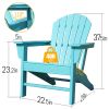 Patio Chairs Weather Resistant Outdoor Chairs for Lawn, Deck, Backyard, Garden, Fire Pit, Plastic Outdoor - Blue