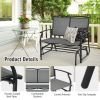 Iron Patio Rocking Chair for Outdoor Backyard and Lawn - grey