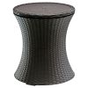 Patio Furniture Rattan Style Patio Beverage Cooler Bar Table - Brown - Beverage Cooler Bar Table