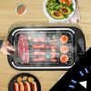 Smokeless Electric Portable BBQ Grill with Turbo Smoke Extractor - as show