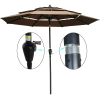 9Ft 3-Tiers Outdoor Patio Umbrella with Crank and tilt and Wind Vents for Garden Deck Backyard Pool Shade Outside Deck Swimming Pool - W65627938