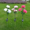 LED Roses with Leaves Flower Stake, Solar Energy for Garden Backyard - White