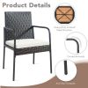 4 Pieces Patio Wicker Rattan Dining Set with Comfy Cushions - as show