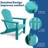 Outdoor Folding Plastic Adirondack Chair with Weather Resistant & Easy Maintenance for Patio, Deck, Garden, Backyard, Beach, Pool and Fire Pit - Blue