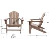 Outdoor Folding Plastic Adirondack Chair with Weather Resistant & Easy Maintenance for Patio, Deck, Garden, Backyard, Beach, Pool and Fire Pit - Tan