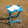 Quick-Fold Side Table,Portable Outdoor Weather Resistant End Table for Patio Balcony Backyard,No Assemble - Blue