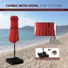 15 FT Outdoor Umbrella Double-Sided Patio Market Umbrella with Base, Crank, 100% Polyester Canopy - Red