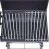 Charcoal BBQ Grill Smoker with Bottom Shelf Black - Black