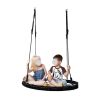 Detachable Spider Web Tree Swing Outdoor Safe and Durable Kids Hanging Platform Swing Seat for Children Adults Backyard Garden - 40 inches