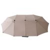 Outdoor Patio Backyard Double-Sided Offset Umbrella with Large UV-Proof Canopy, Wind Vent, Open Close Crank, Khaki XH - khaki