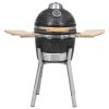 Kamado Barbecue Grill Smoker Ceramic 31.9" - Black