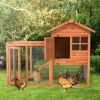 A Cozy And Comfortable 2-Story Wooden Rabbit Hutch With Running Area - Nature