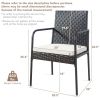 4 Pieces Patio Wicker Rattan Dining Set with Comfy Cushions - as show