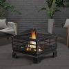 Joseph 24'' H x 26'' W Steel Wood Burning Outdoor Fire Pit - black