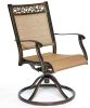 Swivel Rocker Chair, Cast Aluminum All-Weather Comfort Club Sling Arm Patio Dining Chair 2 Pcs/Set - Rocking Chairs - With Armrest