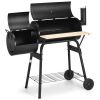 Outdoor BBQ Grill Barbecue Pit Patio Cooker - black