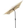 6 x 9ft Patio Umbrella Outdoor Waterproof Umbrella with Crank and Push Button Tilt without flap for Garden Backyard Pool Swimming Pool Market - Tan