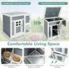 Breeding Pets 63 Inch Large Wooden Chicken Coop With Run Box And PC Roof - white - Animals