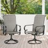 Outdoor Dining Chairs with High Back, Swivel Sling Deep Seating Padded Patio Bistro Chairs, Set of 2 - Brown