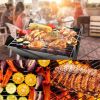 Foldable BBQ Grill Charcoal Barbecue Portable X Grill Tabletop Outdoor Smoker BBQ - Color