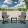 MEOOEM Patio C Spring Dining Chairs set of 2 Outdoor Textilene Metal Chairs Weather Resistant Modern Furniture for Garden Backyard - default