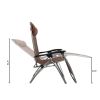 3 PCS Zero Gravity Chair Patio Chaise Folding Lounge Table Chair Sets - As piictures