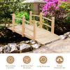 5 Feet Wooden Garden Bridge Arc Stained Finish Footbridge Decorative - Natural