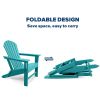 Outdoor Folding Plastic Adirondack Chair with Weather Resistant & Easy Maintenance for Patio, Deck, Garden, Backyard, Beach, Pool and Fire Pit - Blue