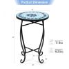 Modern Stylish Design Outdoor Indoor Steel Accent Plant Stand Cobalt Table - Blue - 14 Inch