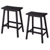 Free shipping  Basics Classic Solid Wood Saddle-Seat Counter Stool with Foot Plate - 24", Black, 2-Pack  YJ - black