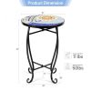 Modern Stylish Design Outdoor Indoor Steel Accent Plant Stand Cobalt Table - Navy - 14 Inch